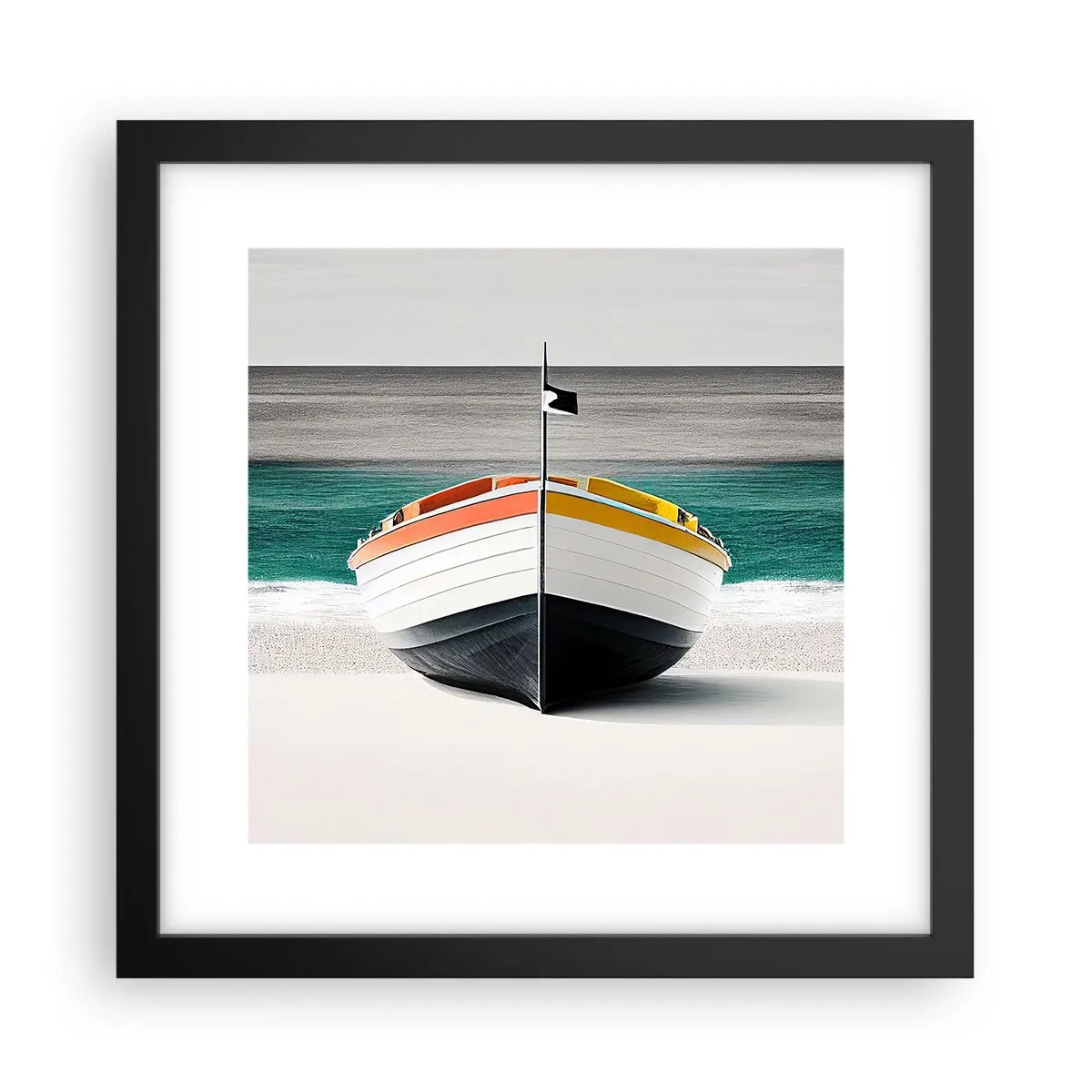 Pôster com moldura preta - No seu lugar - 30x30 cm