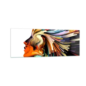 Quadro em vidro - Explosão de imaginação - 140x50 cm