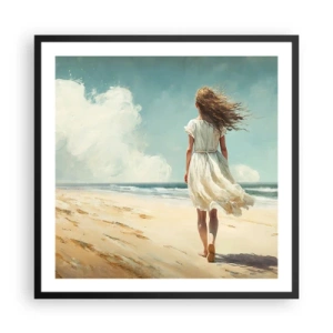 Pôster com moldura preta - Para encontrar o sol e o vento - 60x60 cm