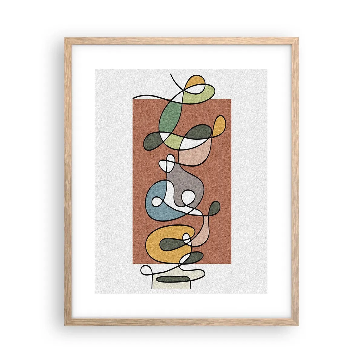 Pôster com moldura de carvalho claro - Abstração: dança colorida - 40x50 cm