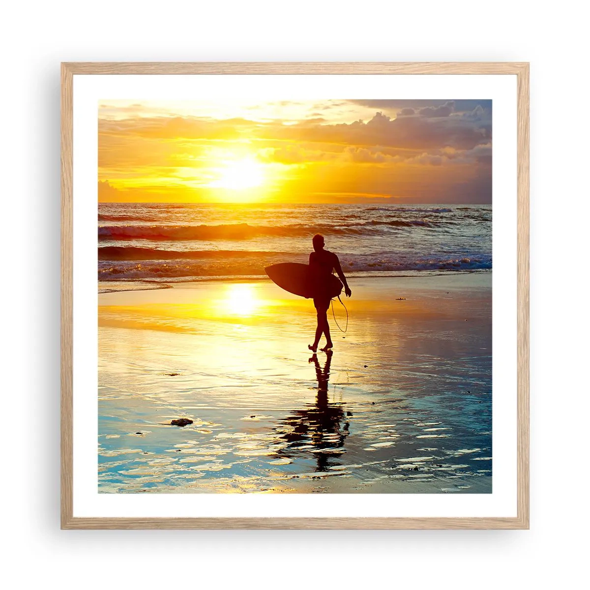 Pôster com moldura de carvalho claro - O Retorno do Guerreiro - 60x60 cm