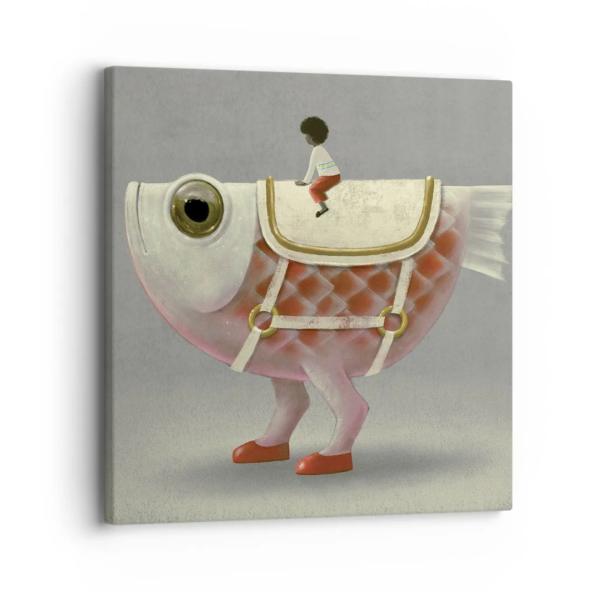 Quadro em tela - O cavaleiro Peixoso - 30x30 cm