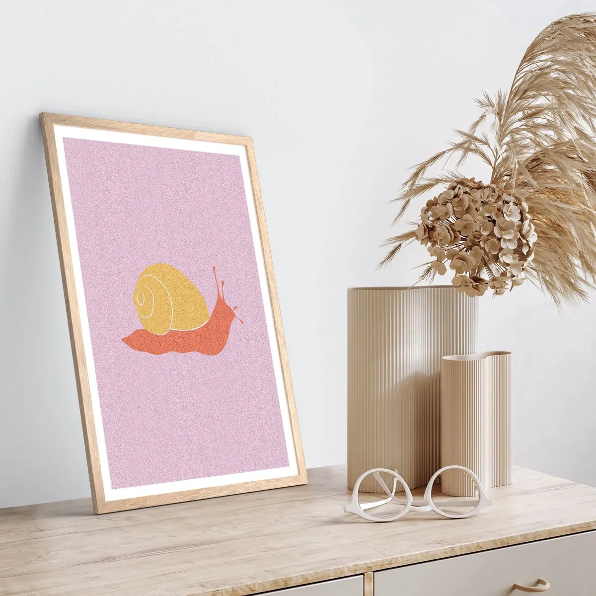 Pôster com moldura de carvalho claro - Não há pressa - 50x70 cm