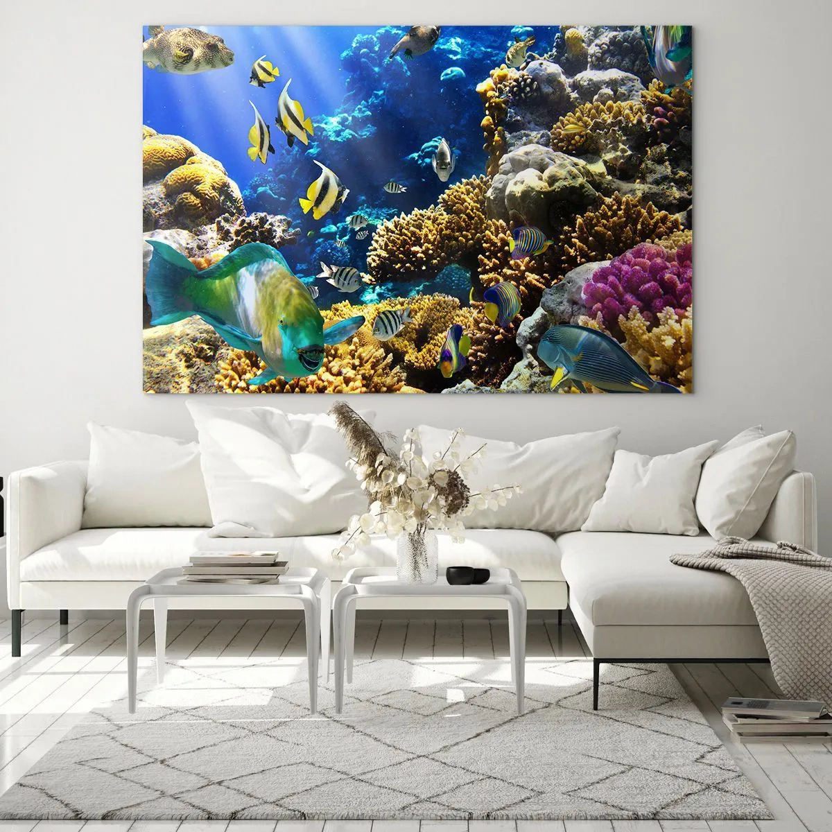 Quadro em vidro - Tráfego intenso no percurso de férias - 100x70 cm