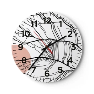 Relógio de parede - Relógio em vidro - Numa rede de galhos - 30x30 cm