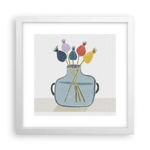 Pôster em moldura branca - Como semeou a papoula - 30x30 cm