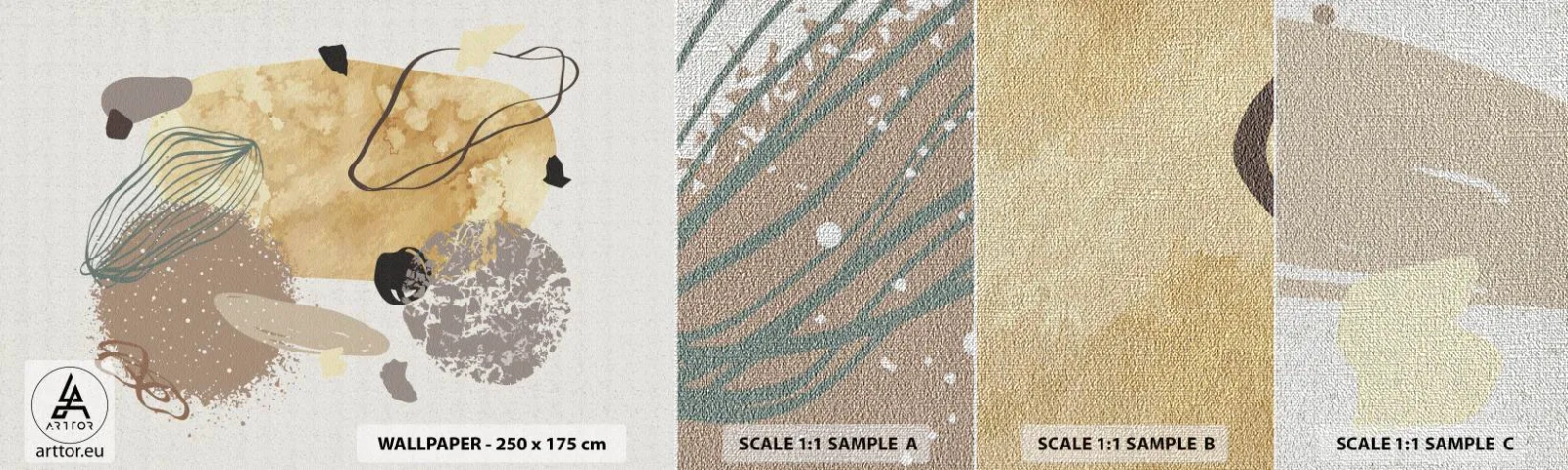 Amostra de papel de parede Premium Canvas - Plumcologia aplicada - Abstração, Pedaço, Minimalismo - 100x30 cm