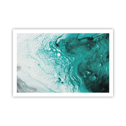 Pôster - Derreter a branco e turquesa - 91x61 cm