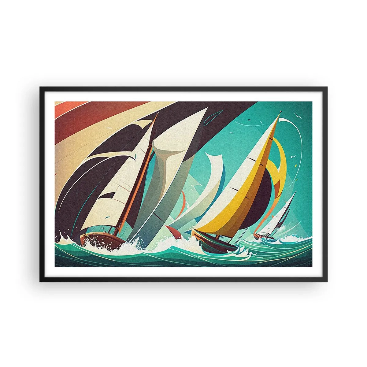 Pôster com moldura preta - Boa sorte com os elementos - 91x61 cm