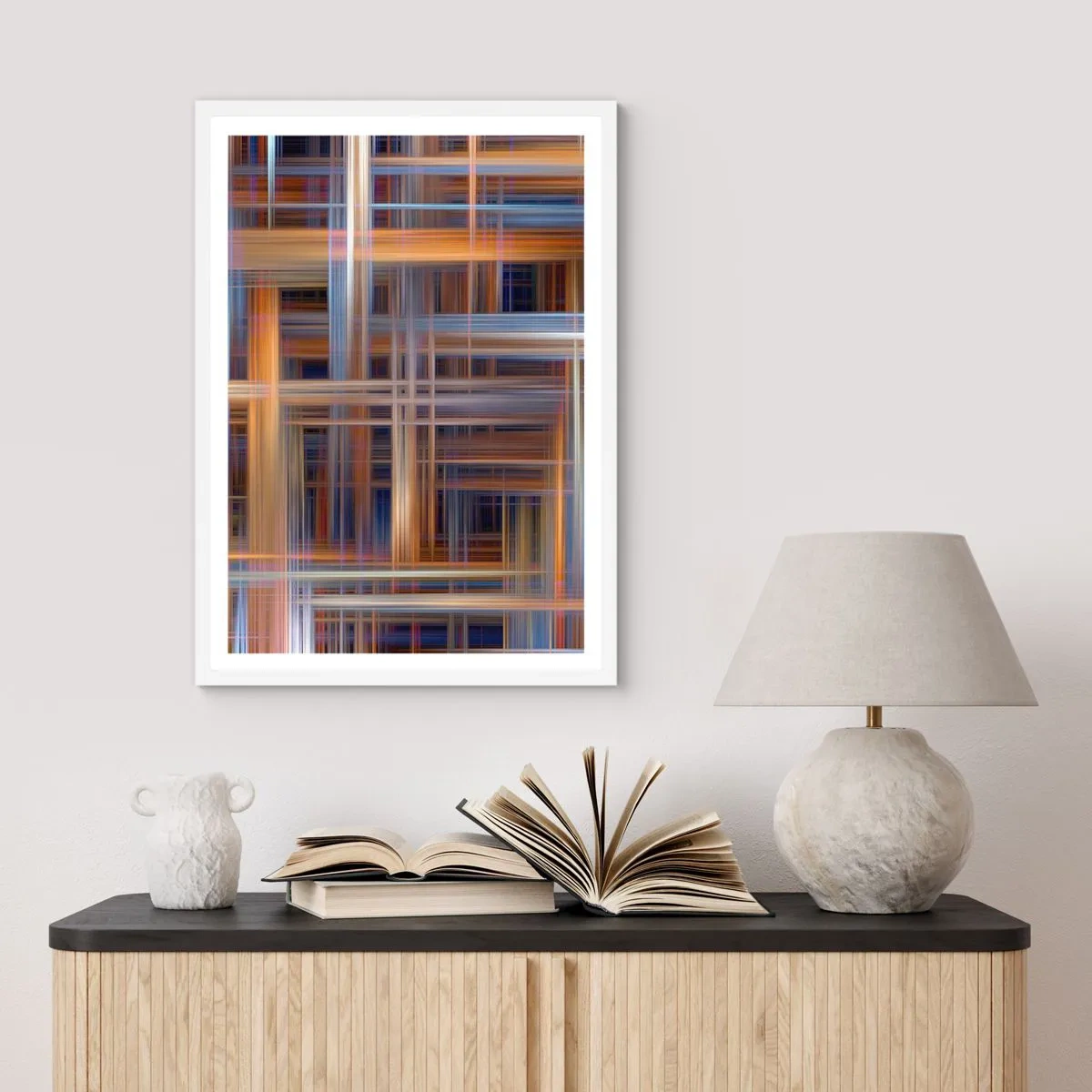 Pôster em moldura branca - Tecido de luz - 61x91 cm