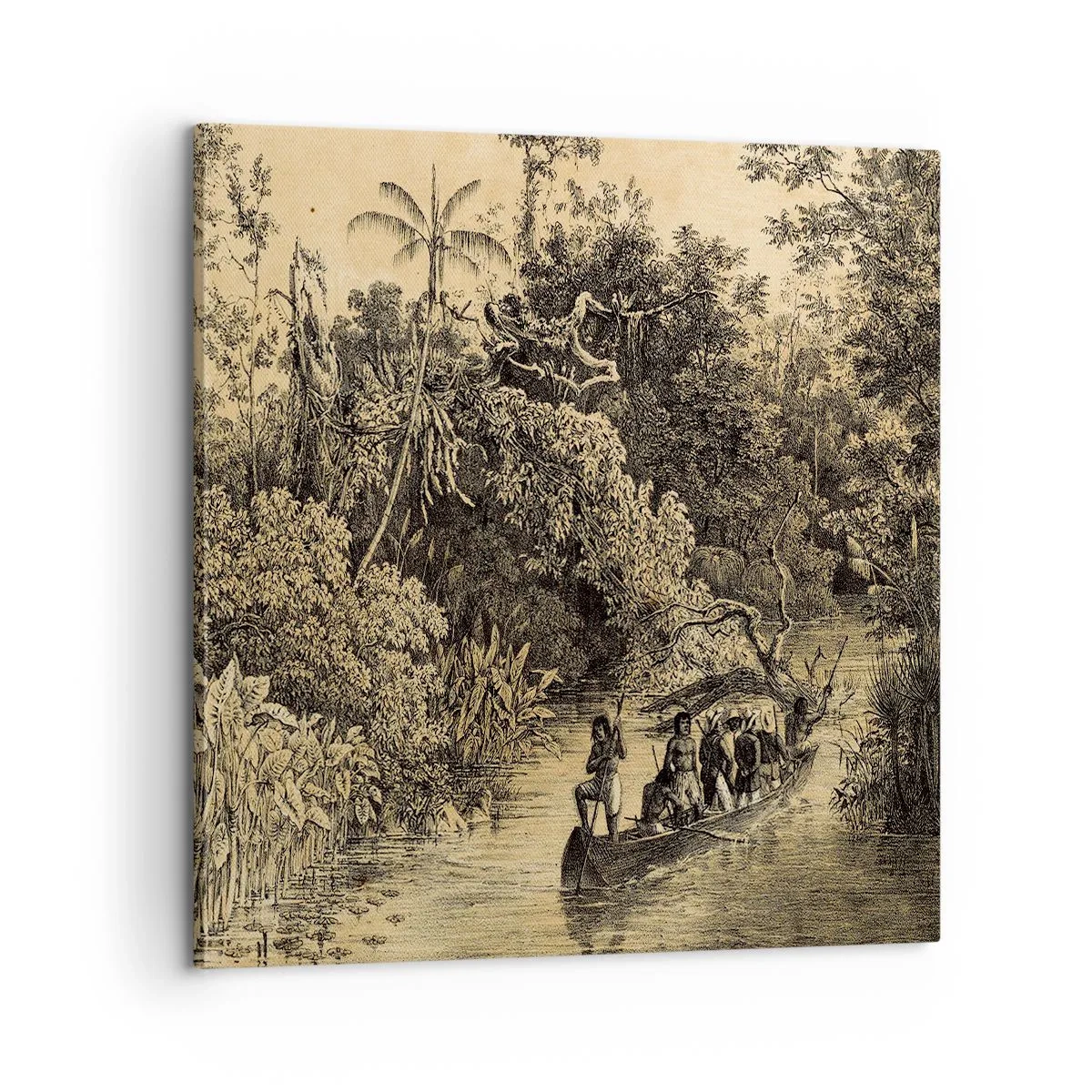 Quadro em tela - Viagem à fonte - 60x60 cm