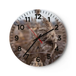 Relógio de parede - Relógio em vidro - É hora de voar com o vento - 40x40 cm