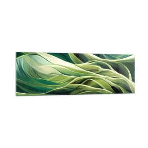 Quadro em vidro - Jogo verde abstrato - 160x50 cm