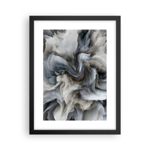 Pôster com moldura preta - Pedra e flor - 30x40 cm
