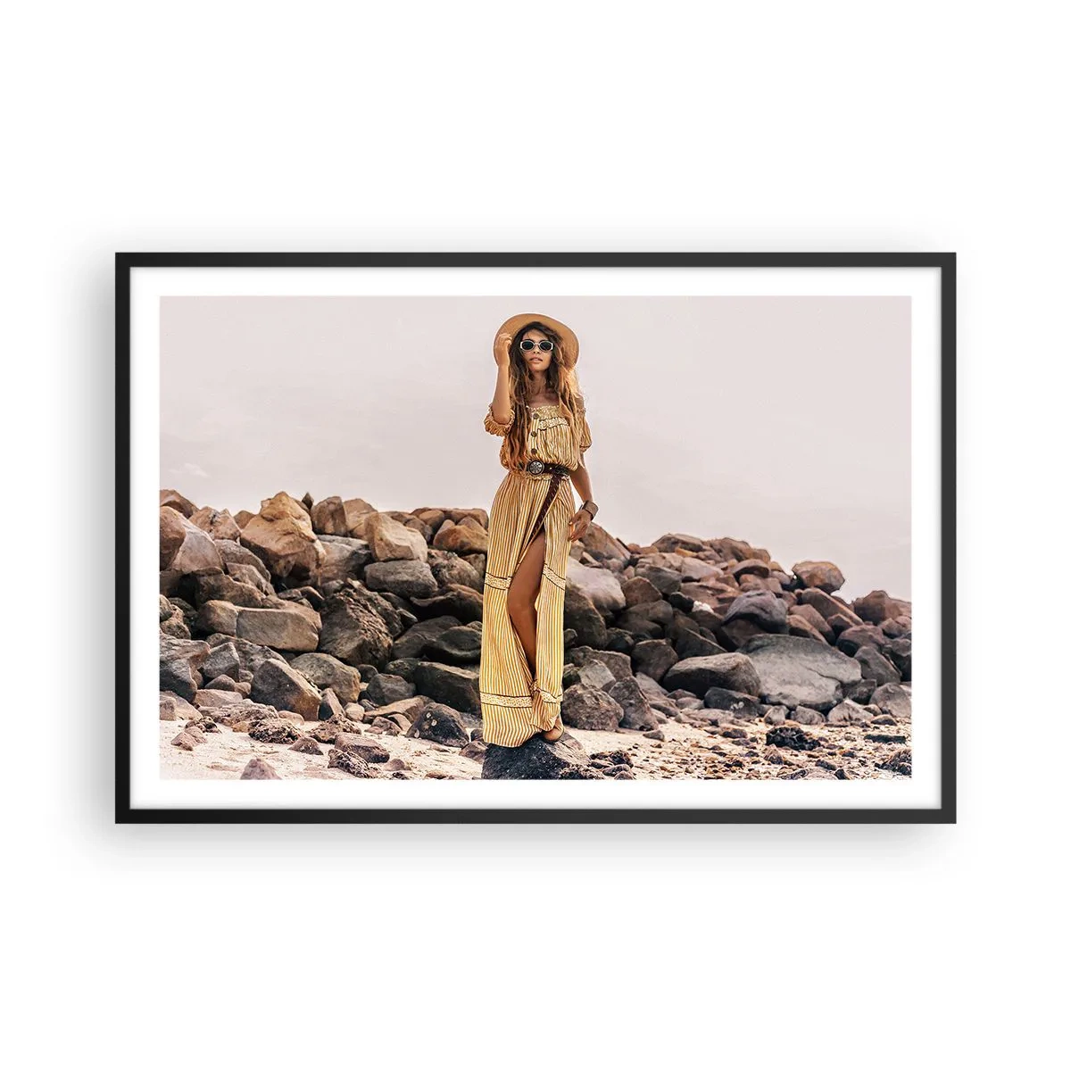 Pôster com moldura preta - A magia das pedras - 91x61 cm