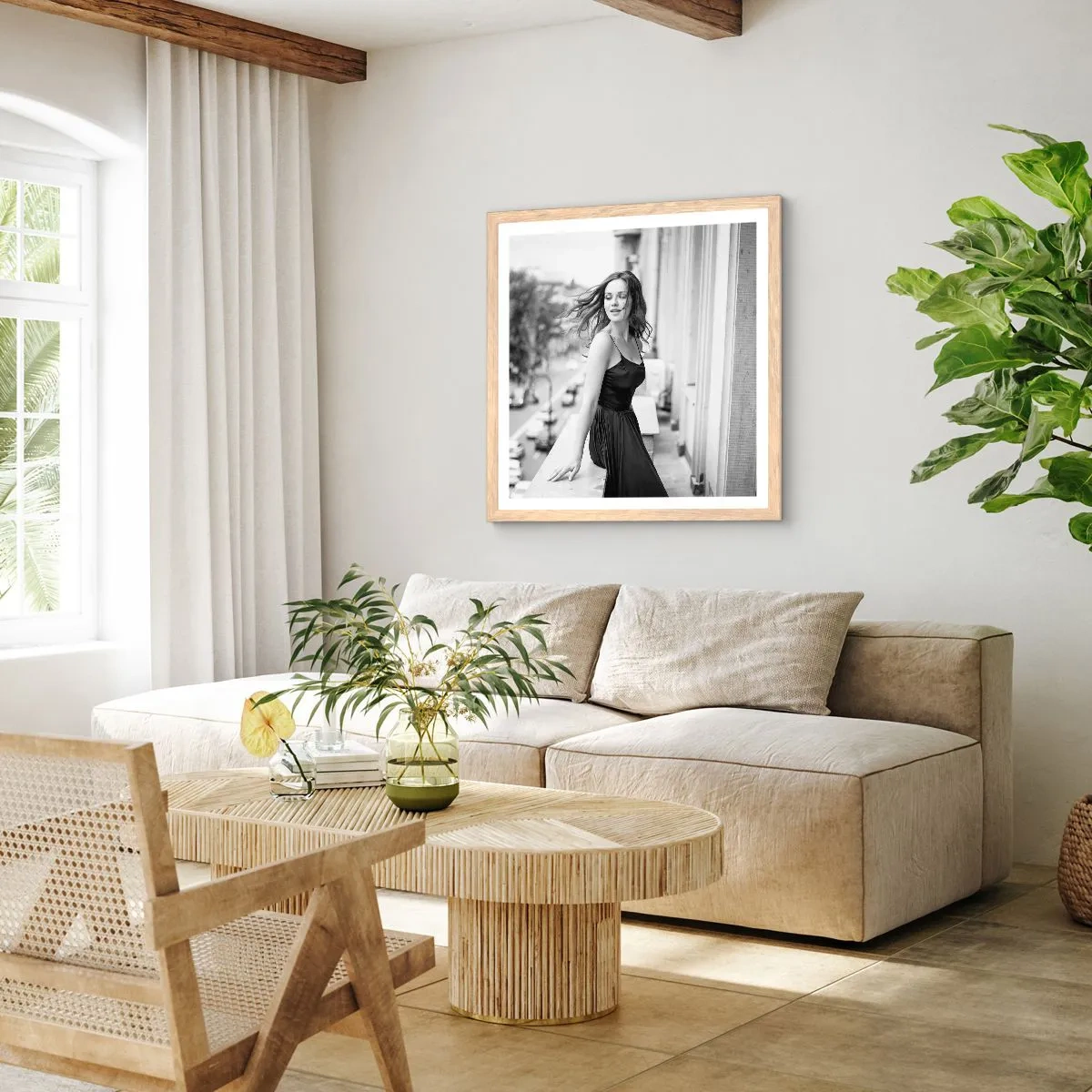 Pôster com moldura de carvalho claro - Certamente uma parisiense - 60x60 cm