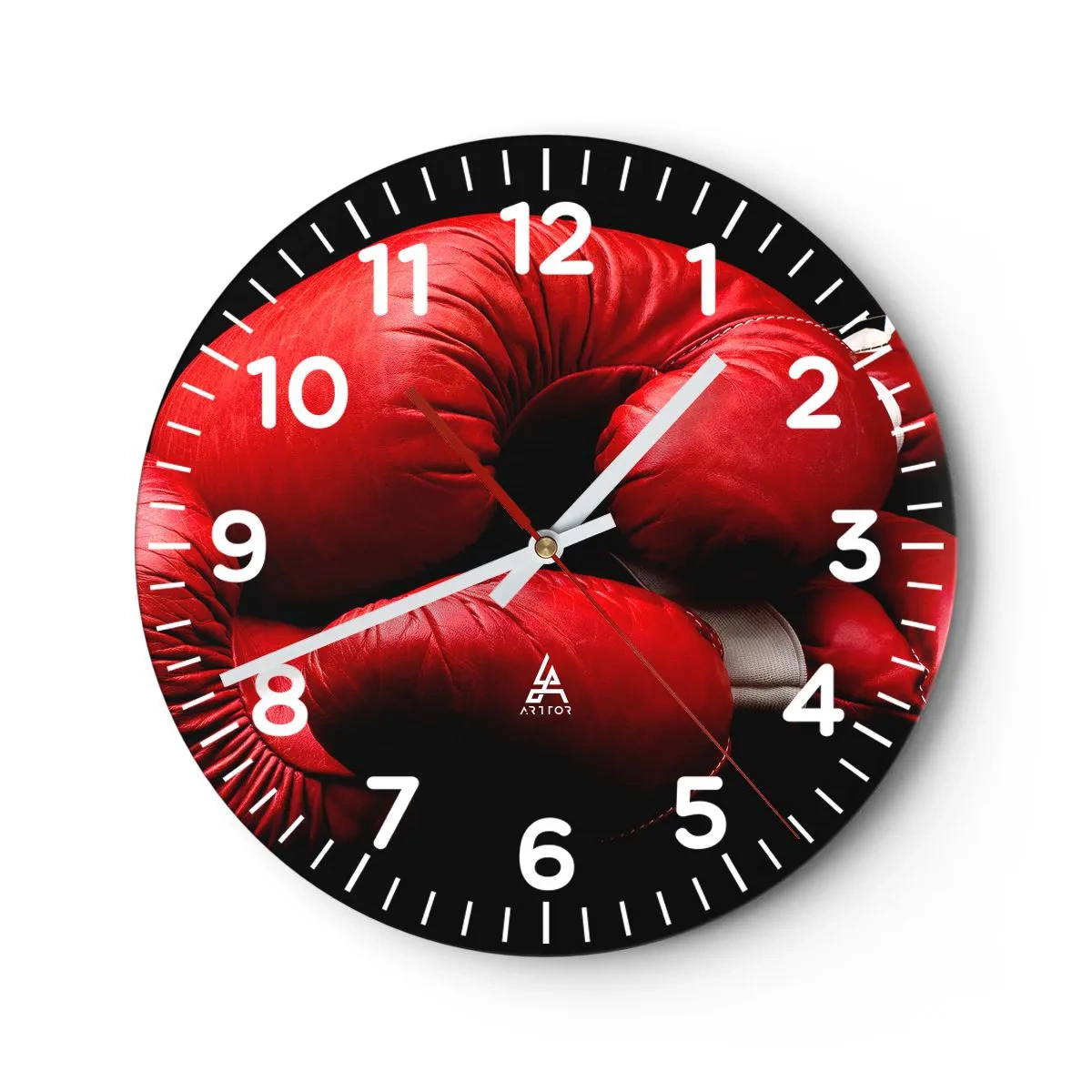 Relógio de parede - Relógio em vidro - As emoções da luta ficaram para trás - 30x30 cm