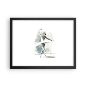 Pôster com moldura preta - Encantada num cisne - 40x30 cm