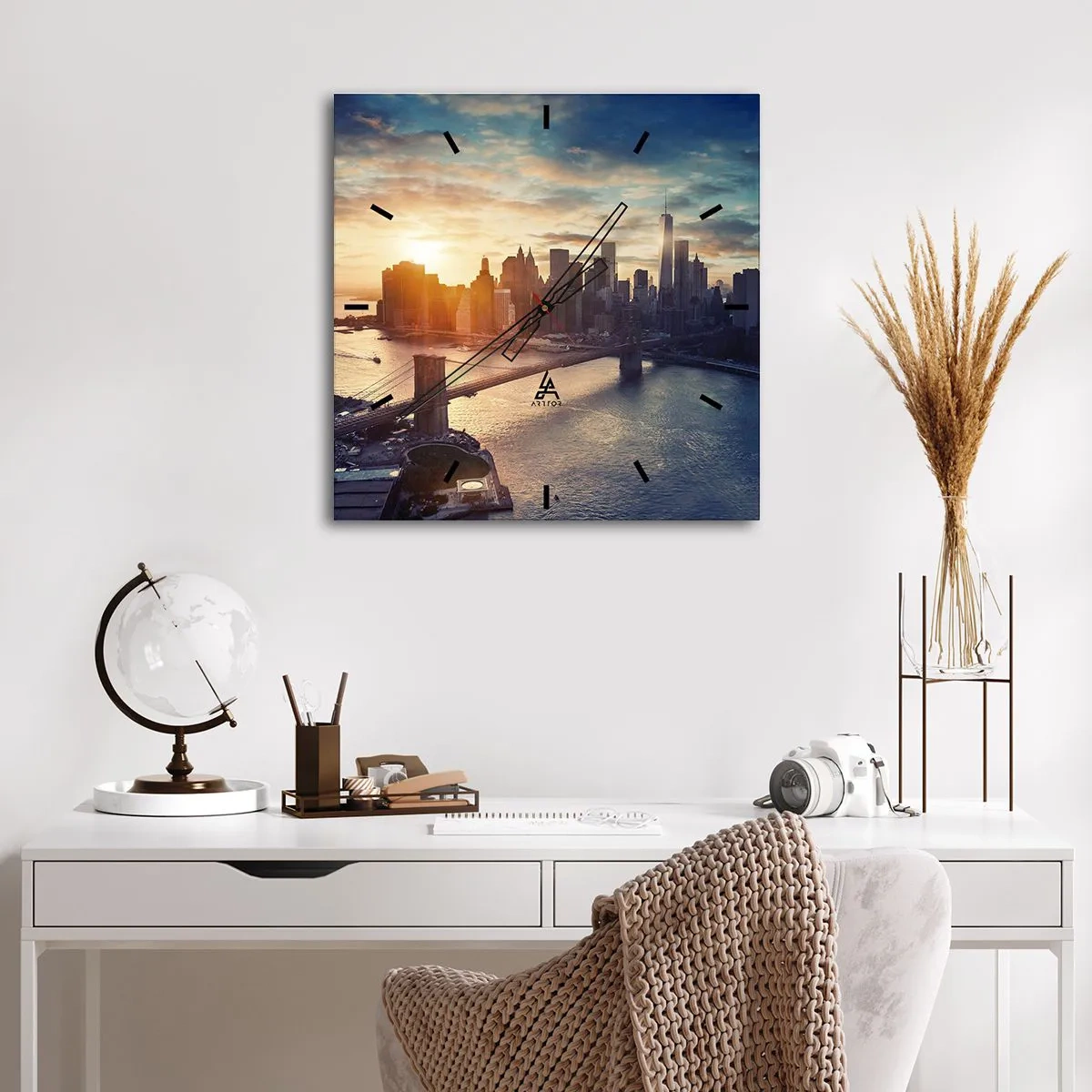 Relógio de parede - Relógio em vidro - Monumento da cultura ocidental - 30x30 cm