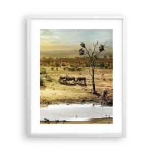 Pôster em moldura branca - Um rio corria no Éden... - 40x50 cm