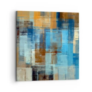Quadro em tela - Através da cortina azul - 70x70 cm