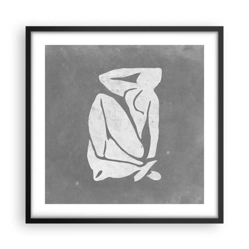 Pôster com moldura preta - Nos pensamentos - 50x50 cm