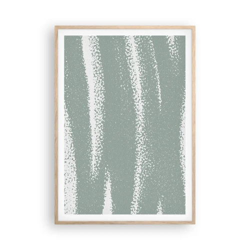 Pôster com moldura de carvalho claro - Abstração em um clima de inverno - 70x100 cm