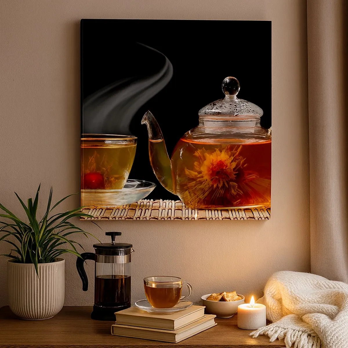 Quadro em tela - A magia e a arte de preparar chá - 30x30 cm