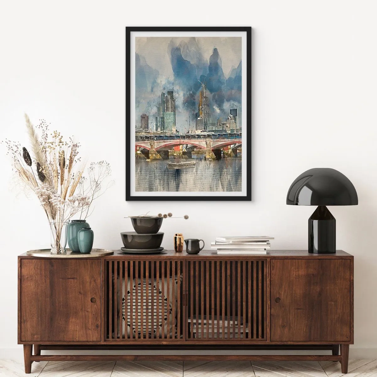Pôster com moldura preta - Londres em toda a sua glória - 61x91 cm