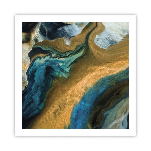 Pôster - Azul – amarelo – influências mútuas - 60x60 cm