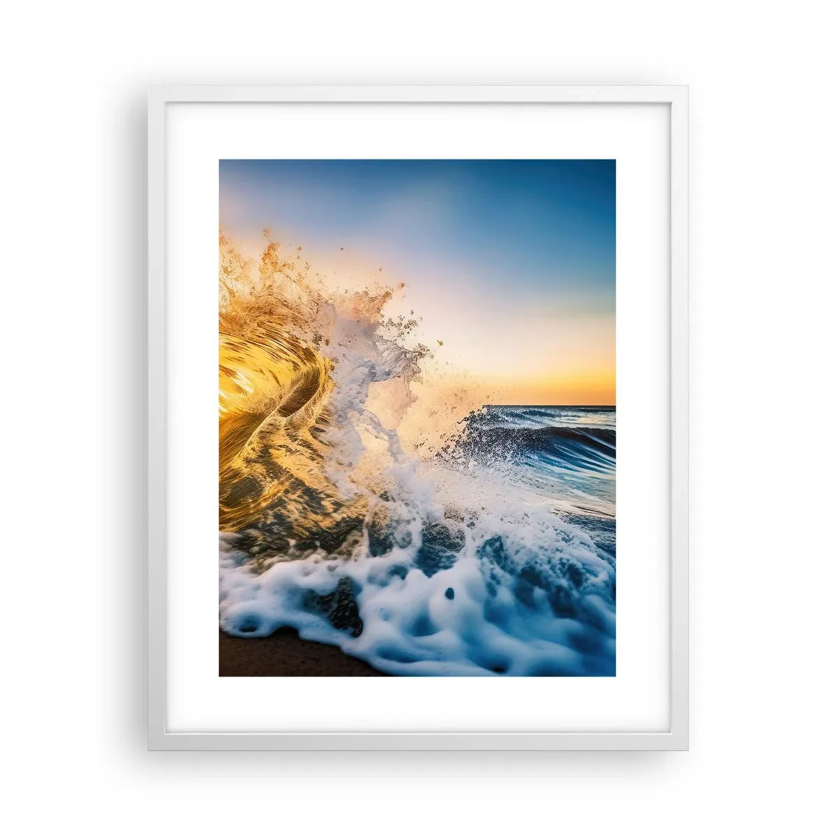 Pôster em moldura branca - Diversão na areia - 40x50 cm