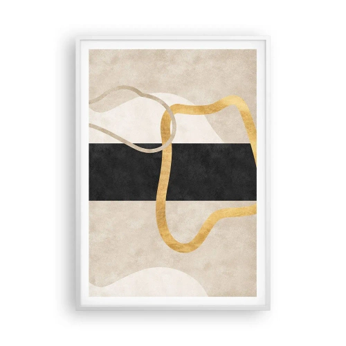 Pôster em moldura branca - Formas em loop - 70x100 cm