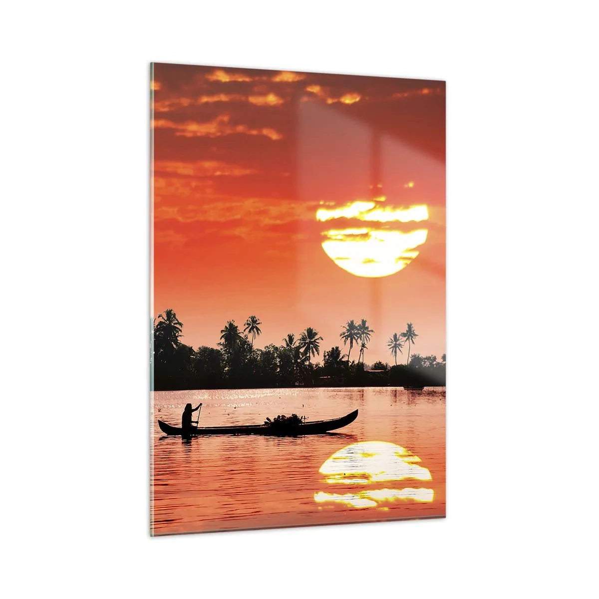 Quadro em vidro - A calma dos trópicos ao pôr do sol - 50x70 cm