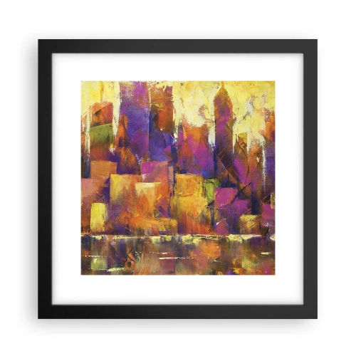 Pôster com moldura preta - Composição metropolitana - 30x30 cm