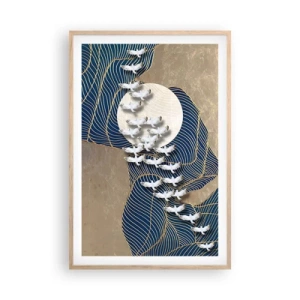 Pôster com moldura de carvalho claro - Liberdade, peregrinação, comunidade - 61x91 cm