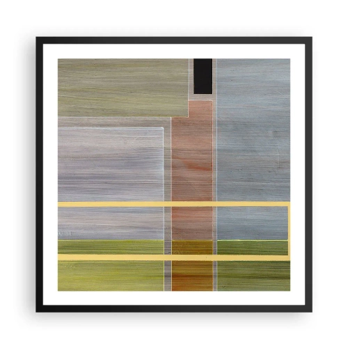 Pôster com moldura preta - Simples e calmo - 60x60 cm