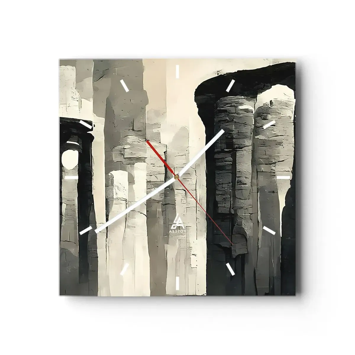 Relógio de parede - Relógio em vidro - A majestade da antiguidade - 40x40 cm