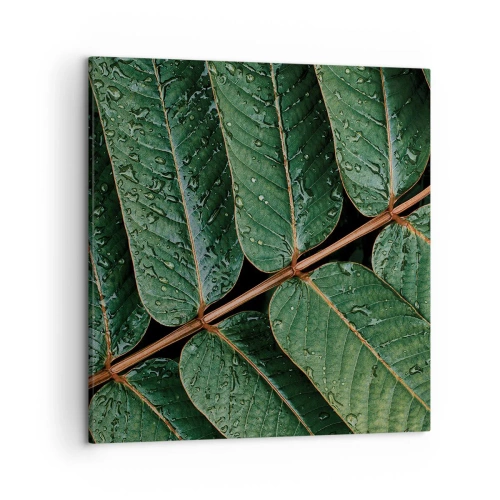 Quadro em tela - Num ritmo verde - 50x50 cm