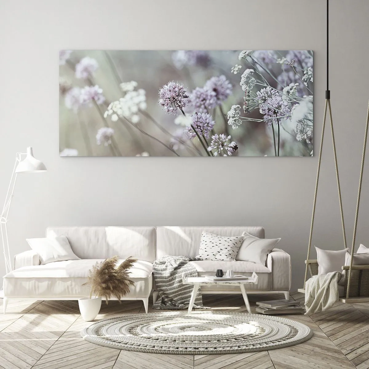 Quadro em vidro - Doce delicadeza das ervas - 160x50 cm
