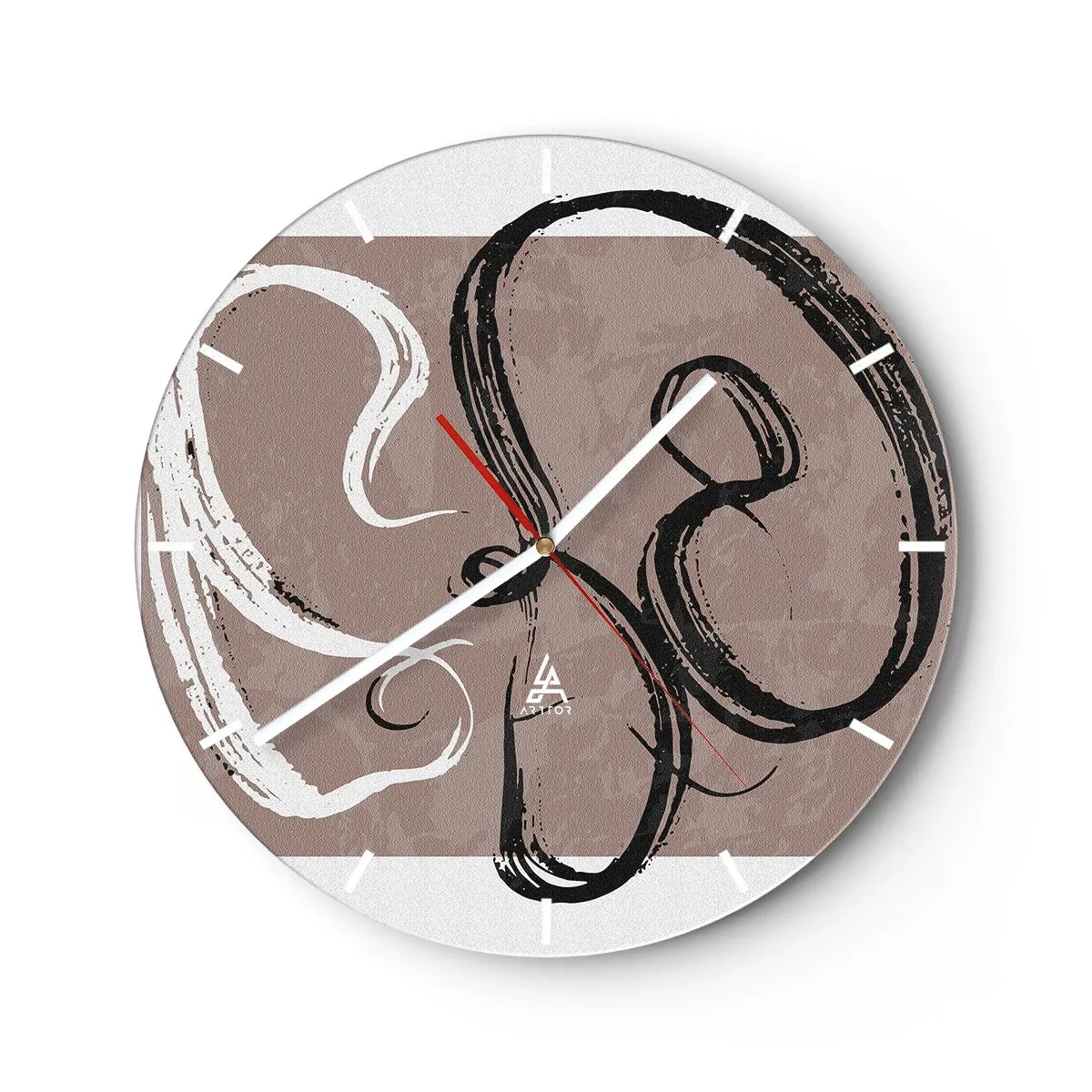 Relógio de parede - Relógio em vidro - Composição – a busca pela plenitude - 40x40 cm