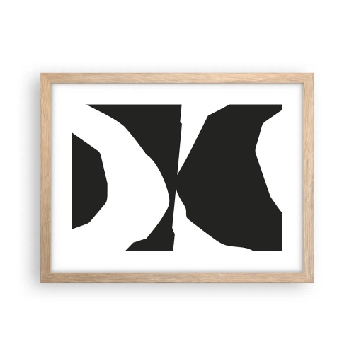 Pôster com moldura de carvalho claro - Positivo negativo - 40x30 cm