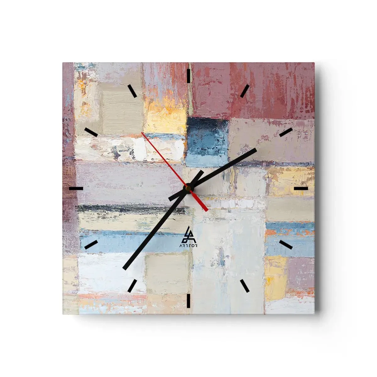Relógio de parede - Relógio em vidro - A paz da geometria - 30x30 cm