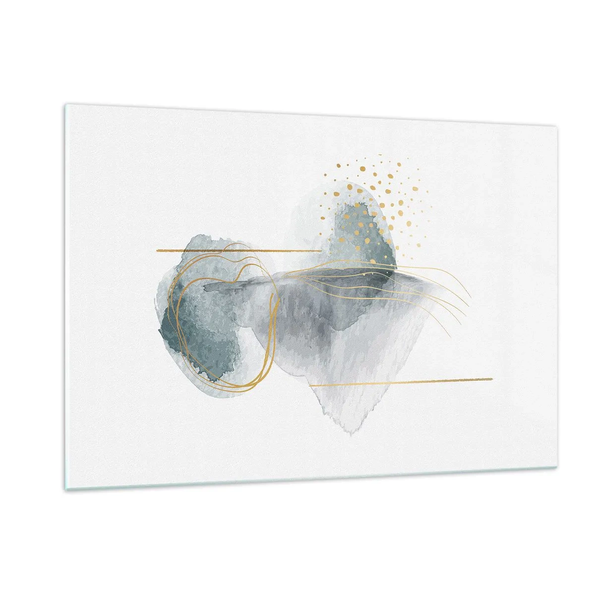 Quadro em vidro - Sobre a relação entre o cinza e o dourado - 120x80 cm