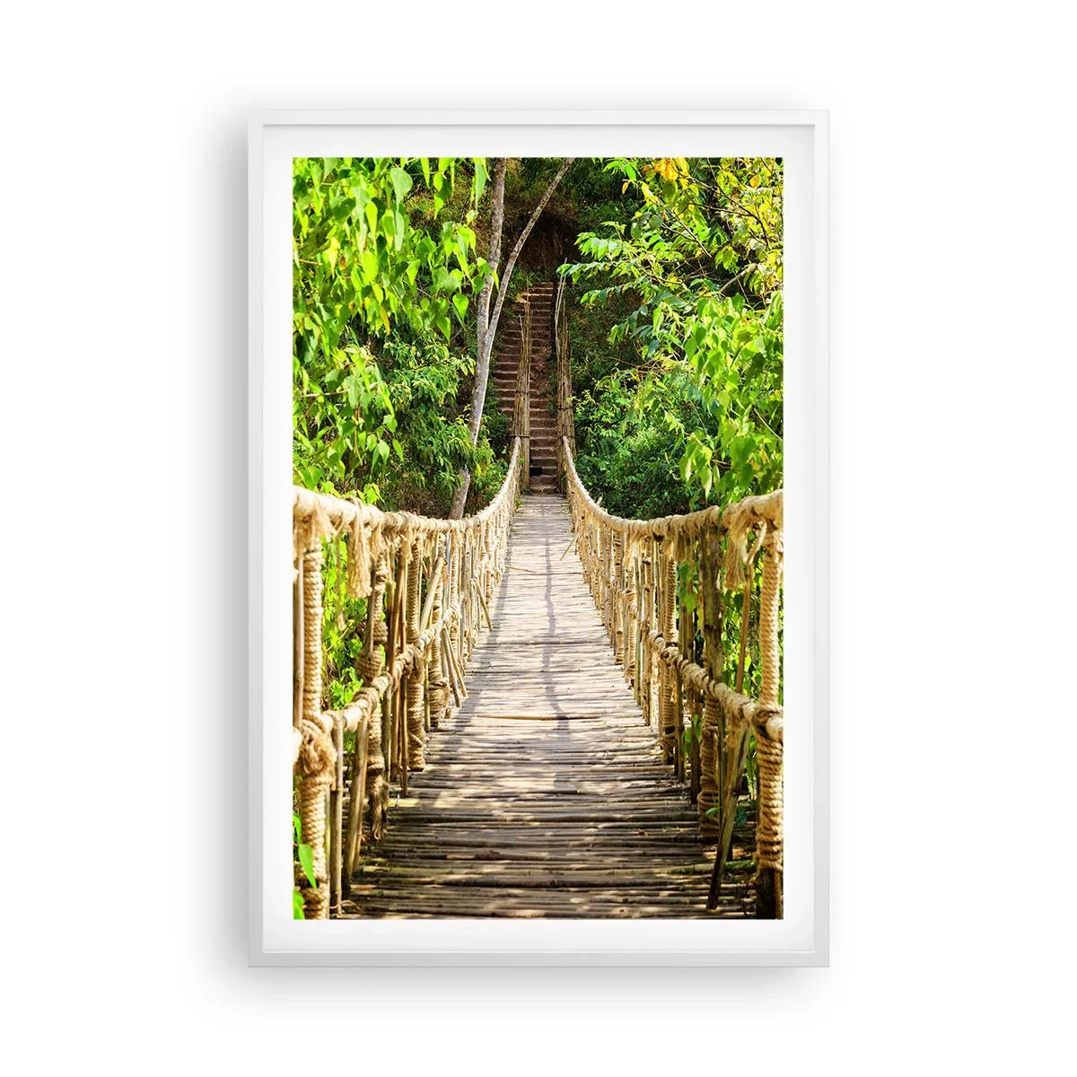 Pôster em moldura branca - Suspenso na vegetação - 61x91 cm