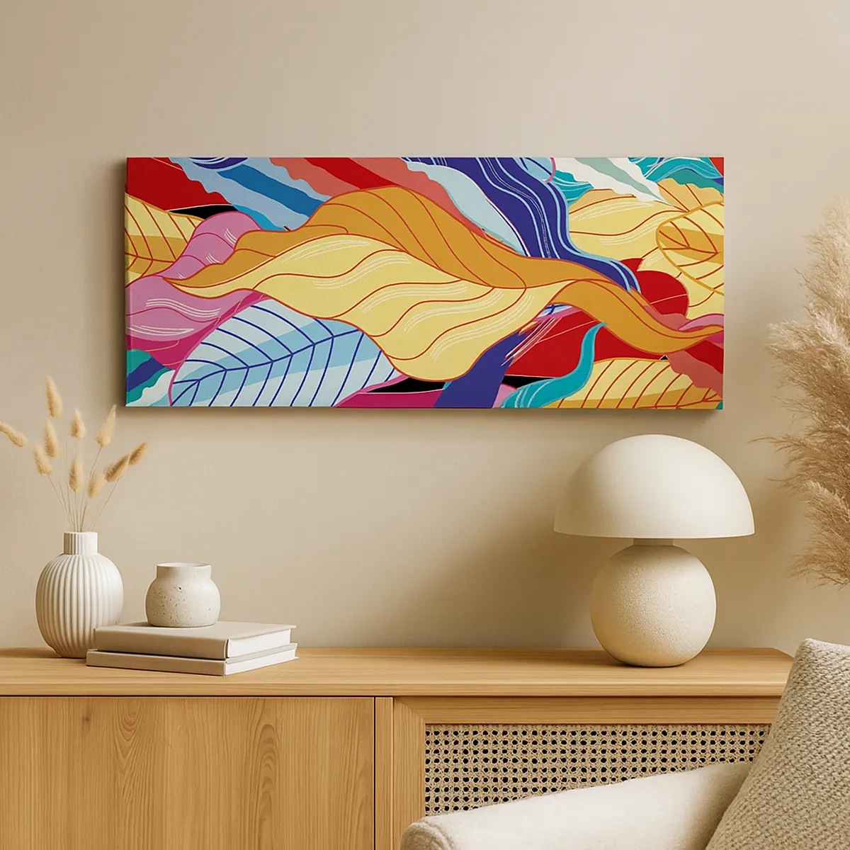 Quadro em tela - Bagunça colorida - 30x30 cm