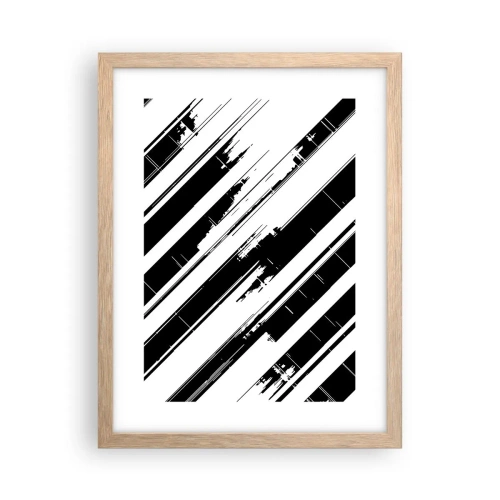 Pôster com moldura de carvalho claro - Uma composição intensa e dinâmica - 30x40 cm