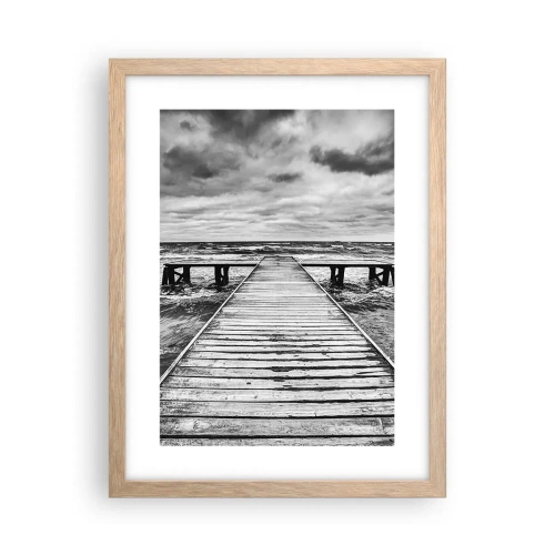 Pôster com moldura de carvalho claro - Estou à espera do vento, que vai dispersar... - 30x40 cm