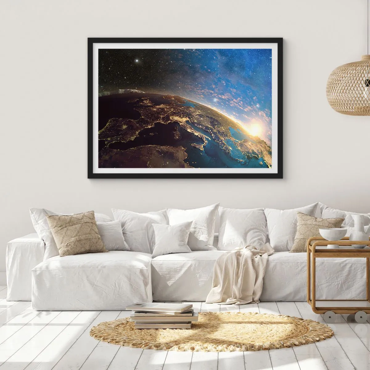 Pôster com moldura preta - Vamos olhar para nós mesmos à distância - 50x40 cm