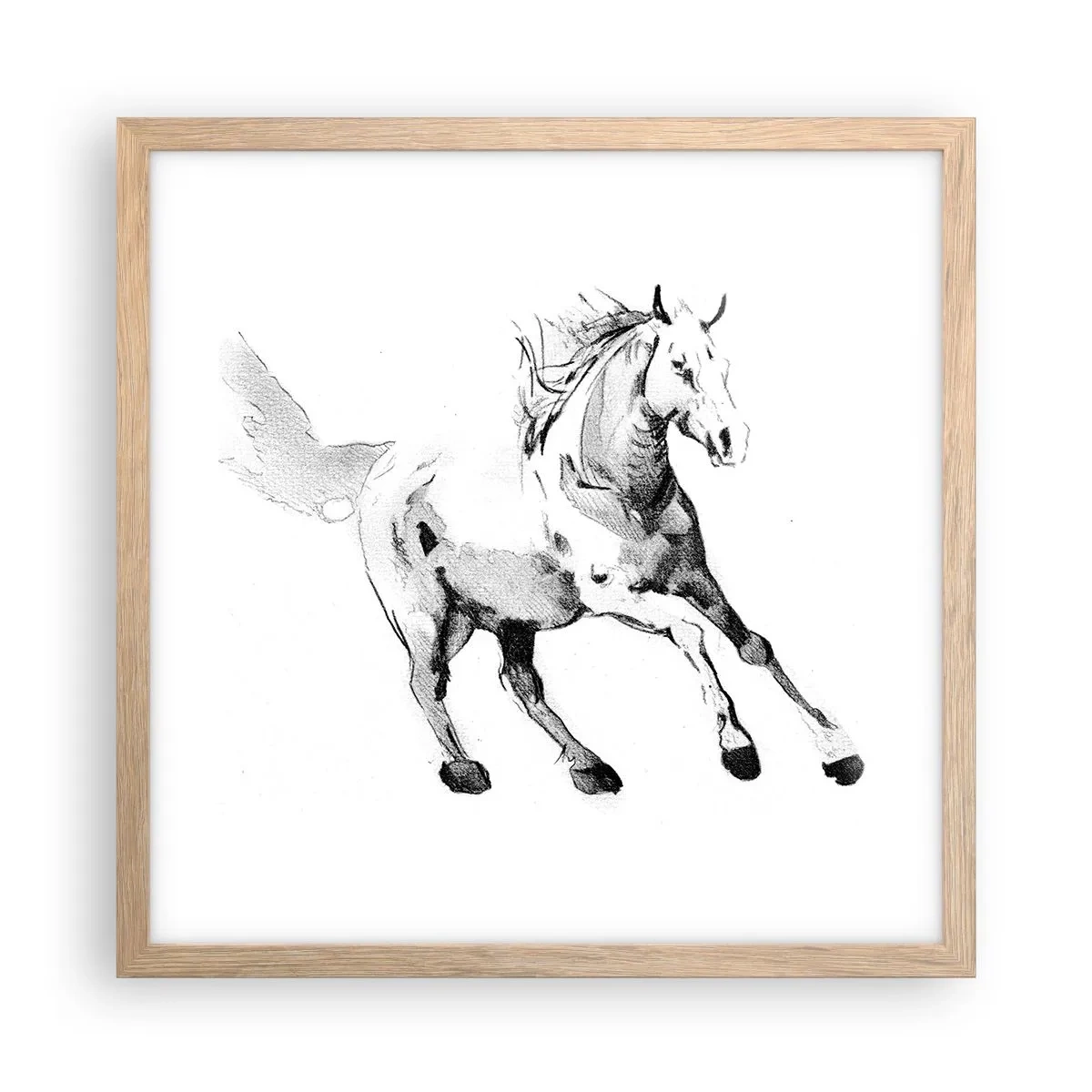 Pôster com moldura de carvalho claro - Alma Indomável - 40x40 cm