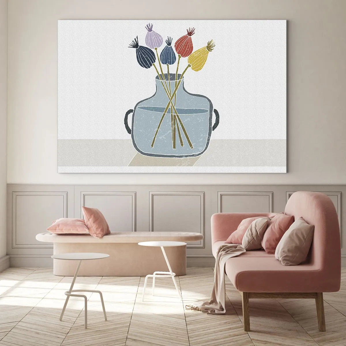 Quadro em vidro - Como semeou a papoula - 120x80 cm